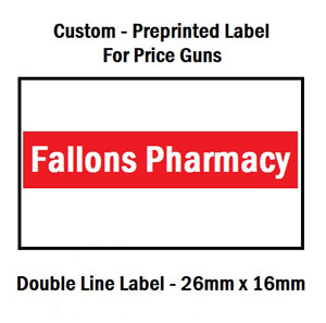Custom Designed Labels 26mm x 16mm - White with 1 Colour Logo